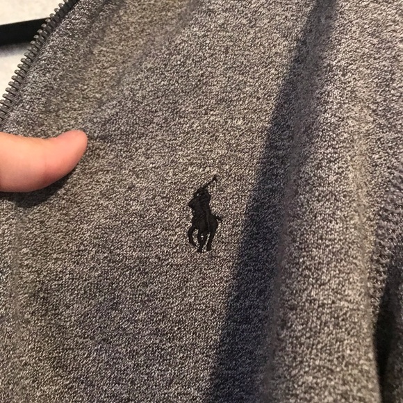 Dark grey polo thick zip up sweatshirt - Picture 2 of 6